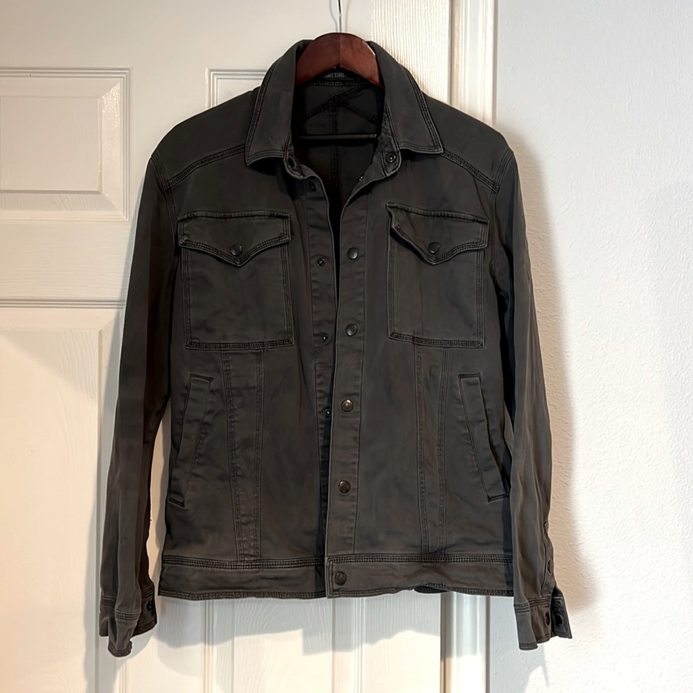 Michael Stars Mens Shirt Jacket in Grey, Size Large